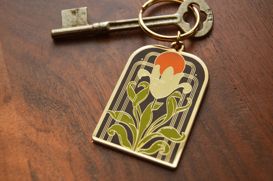 Art Deco Lily Keychain
