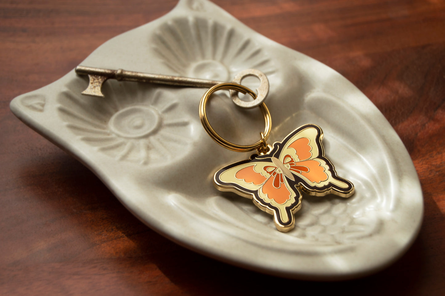 Retro 70s Butterfly Keychain